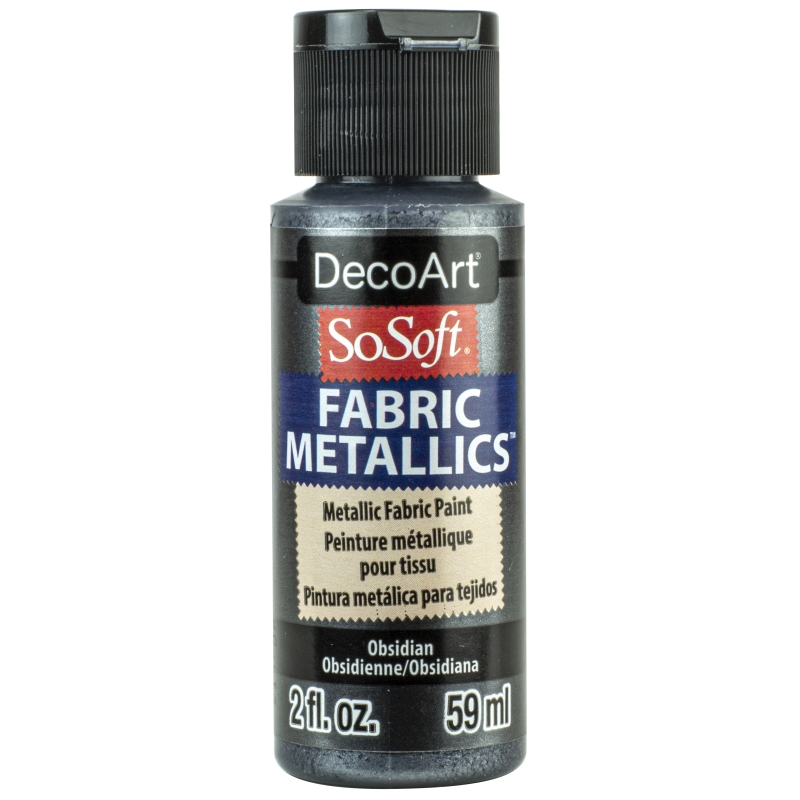 Obsidian 2oz DecoArt SoSoft Fabric Metallics Paint