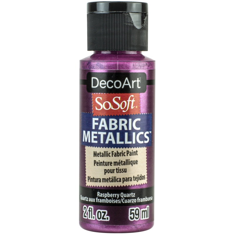 Raspberry Quartz 2oz DecoArt SoSoft Fabric Metallics Paint