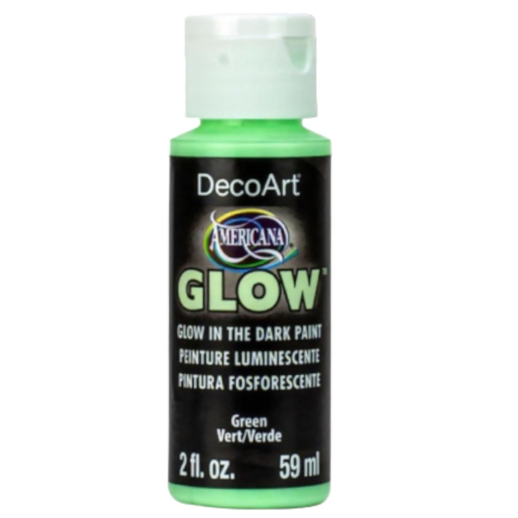 Glow Green  DecoArt SoSoft Fabric Paint Glow-in-the-Dark