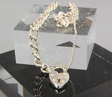 Padlock Charm Bracelet -Hallmarked