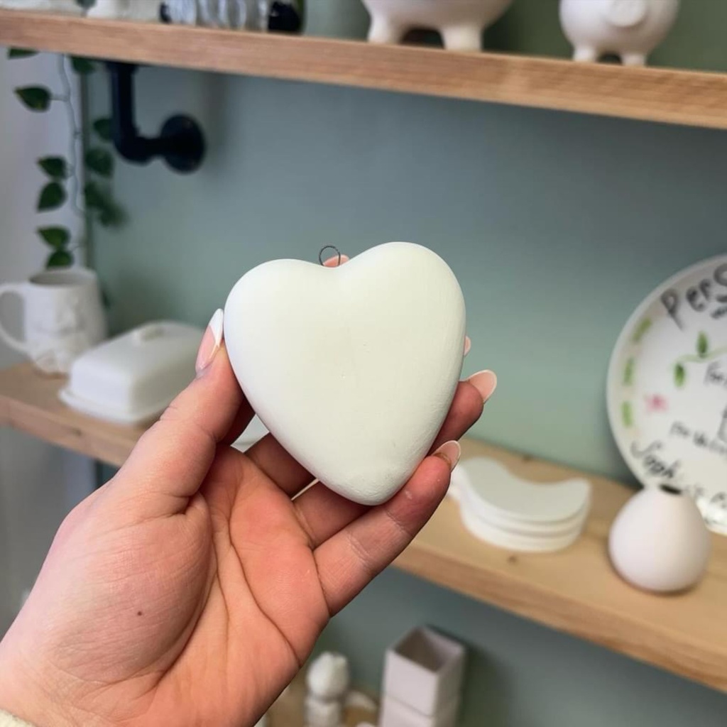 Heart Ornament with metal loop (carton of 12)