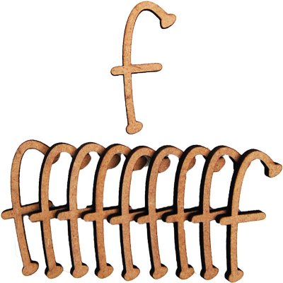 MDF Letter F (28mm) pk 10