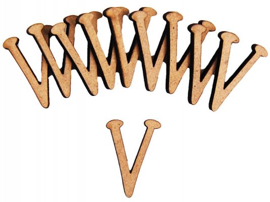 MDF Letter V (28mm) pk 10