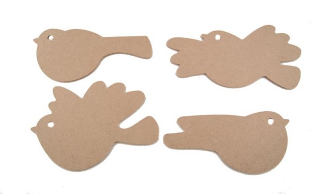 MDF Set of 4 Birds