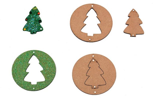 MDF Xmas Duo Deco Tree set 3pi