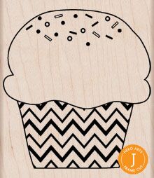 Zig Zag Cupcake - Wood Mounte