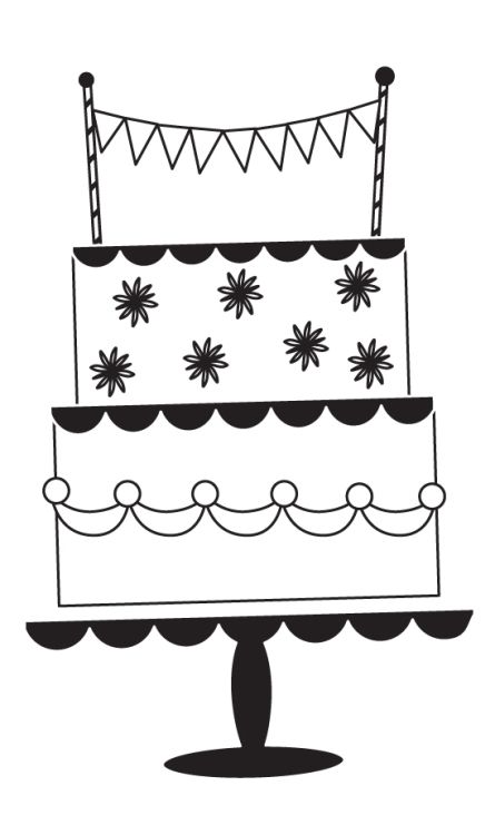 Wood Mounted Stamp Hf Celebrate Cake