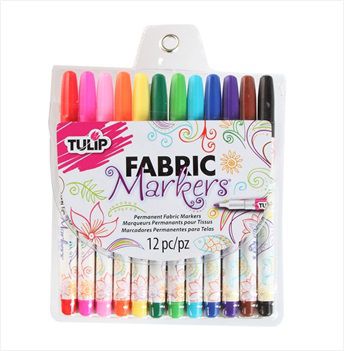 Tulip  Rainbow Fine Tip Fabric Markers 12 Colour