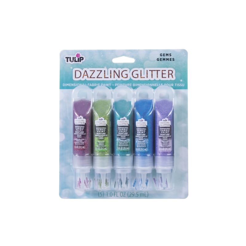 Tulip Dimensional Dazzling Glitter Fabric Paint 5 Colour - Gems