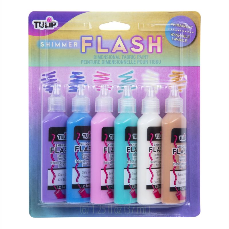 Tulip Dimensional Fabric Paint 6pk Shimmer Flash