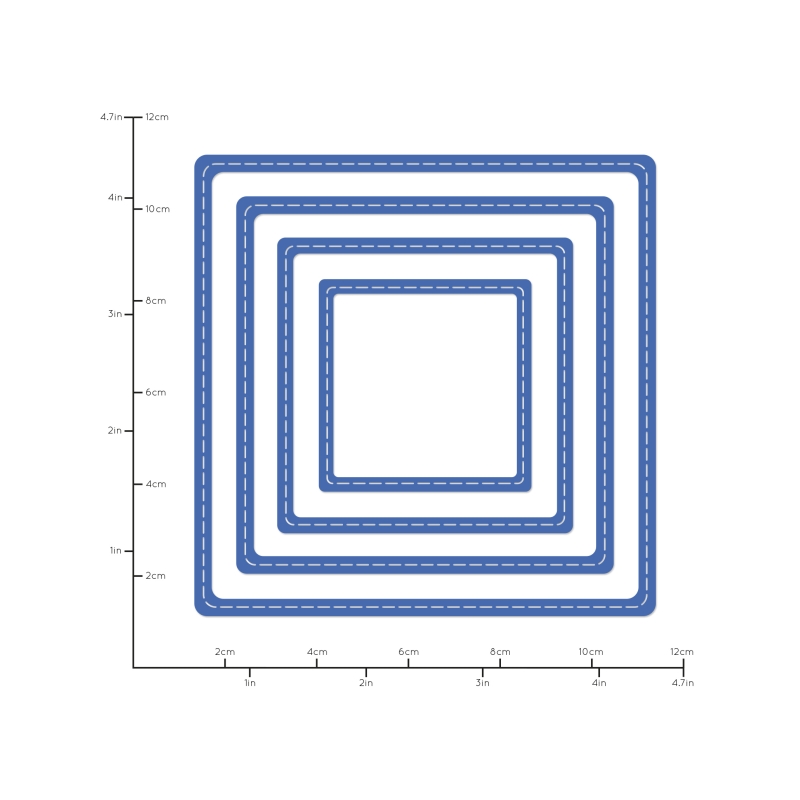 Die Nesting Stitched Squares