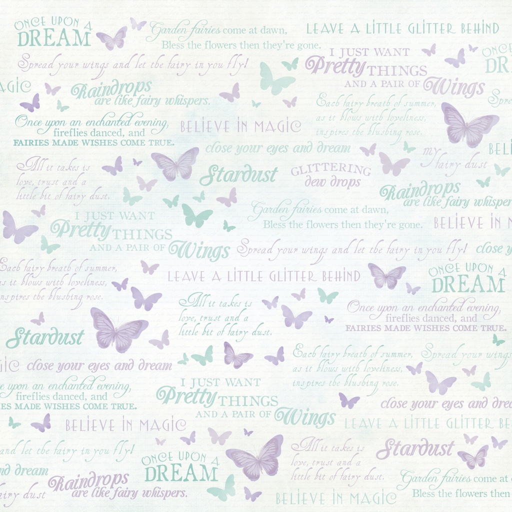 Fairy Dust 12x12 Scrapbook Paper Sold in Packs of 10 Sheets