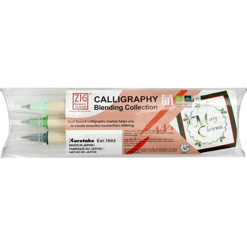 Zig Memory Calligraphy x3 Flush3 Colour Blending Set - Flush