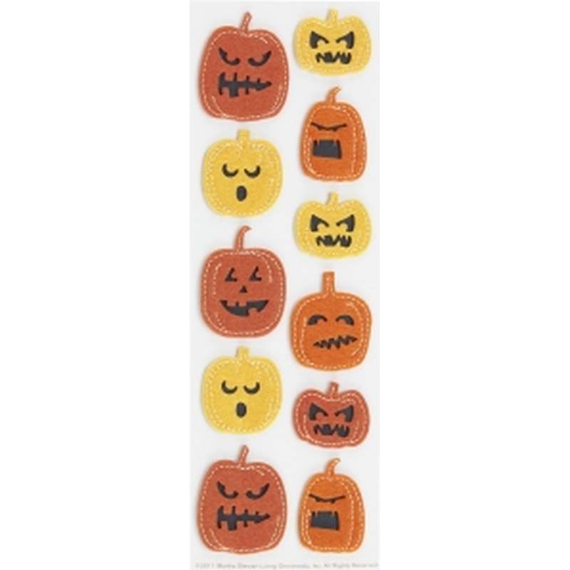 Stitched Felt Pumpkin Stickers