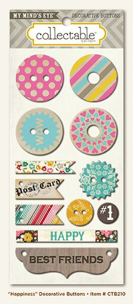 Happiness Decorative ButtonsSold in Single Sets