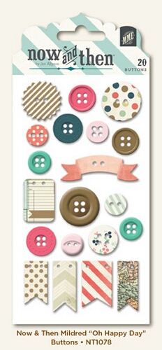 Oh Happy Day Decorative Buttons Sold in Singles