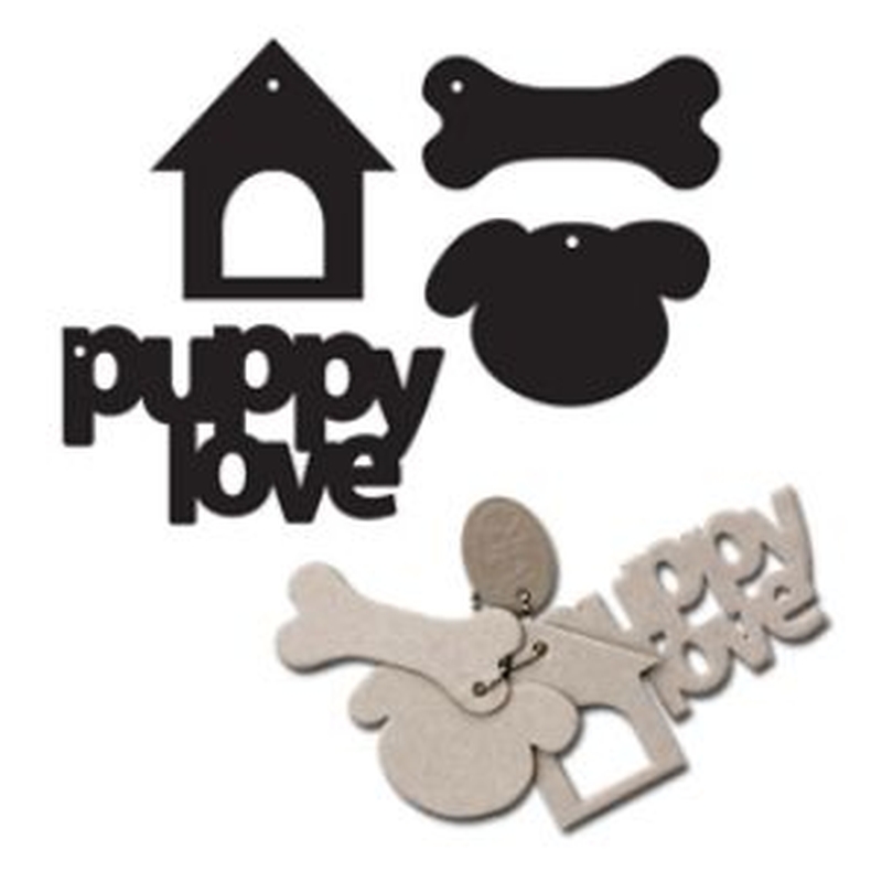 Dog Chipboard Keychain Set