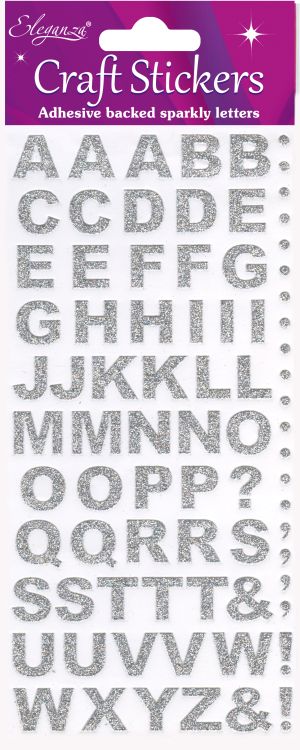 Bold Alphabet Set Silver Craft Stickers No.66