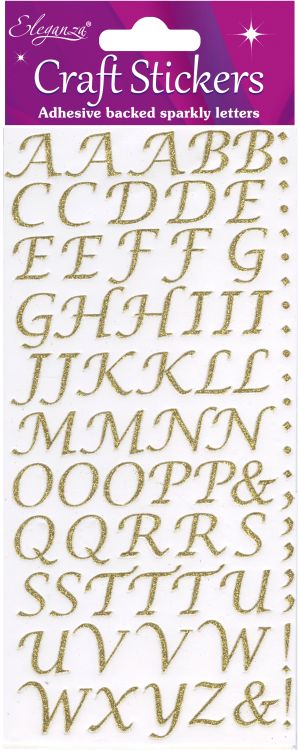 Stylised Alpha Set Gold Craft Stickers No.65