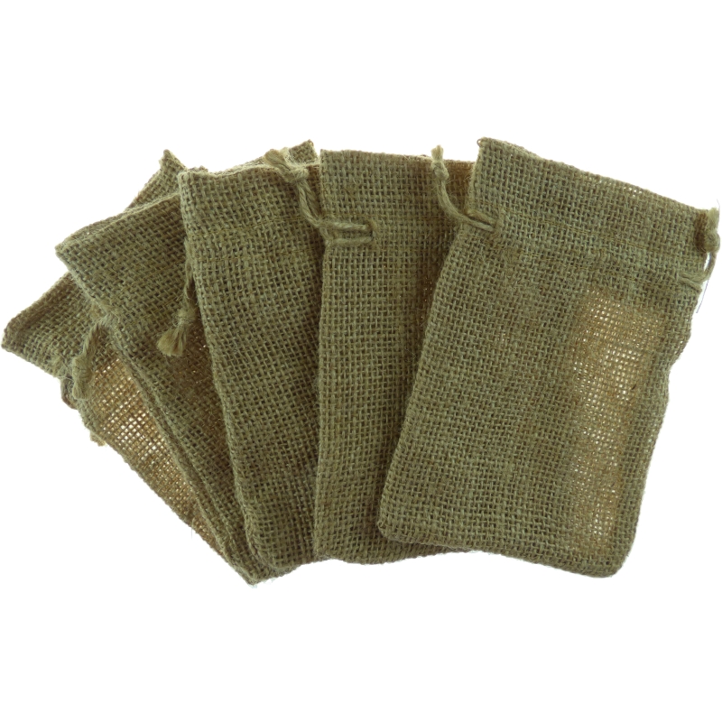 Hessian Bags 9cmx12.5cm Natural No.02  - 5 Pieces