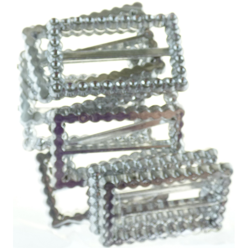 Diamanté Effect Buckles 3.5cm Rectangle - 10 pieces