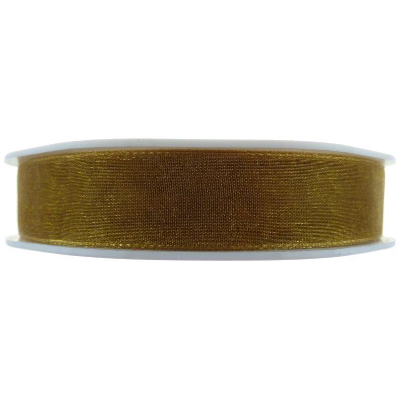 Woven Edge Ribbon Gold No.35A - 15mm x 20m