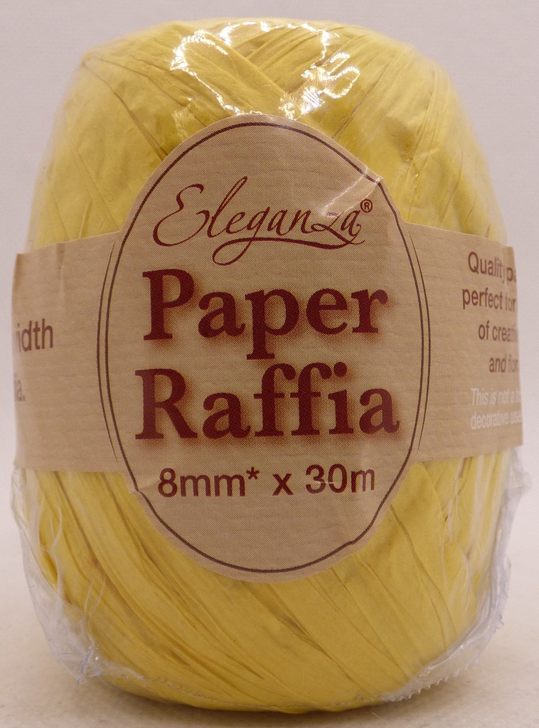 Paper Raffia No.11 Yellow - 8mm x 30m