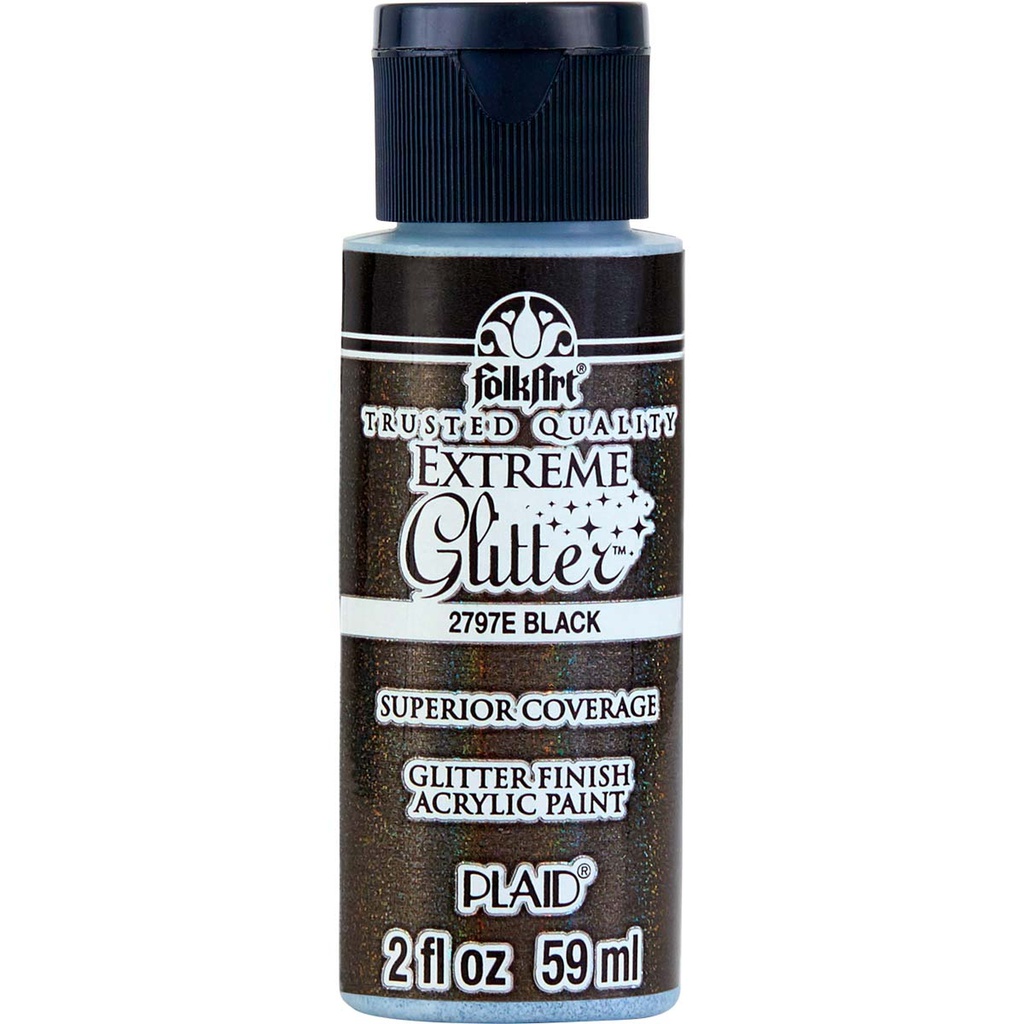 Black Folkart Extreme Glitter 2oz