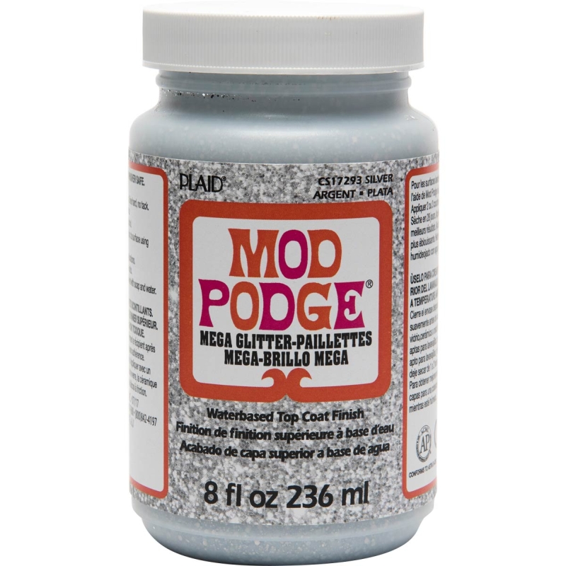 Mod Podge Mega Glitter Silver 8 Oz.