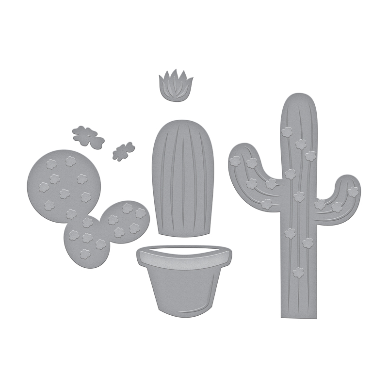 Potted Cacti Etched Die