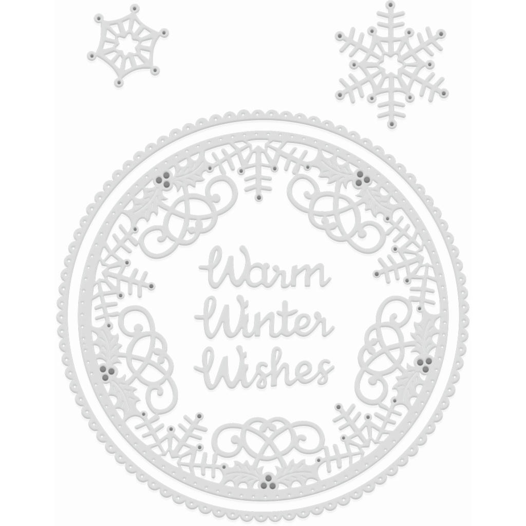 Warm Winter Wishes Frame Sweet Dixie Cutting Die