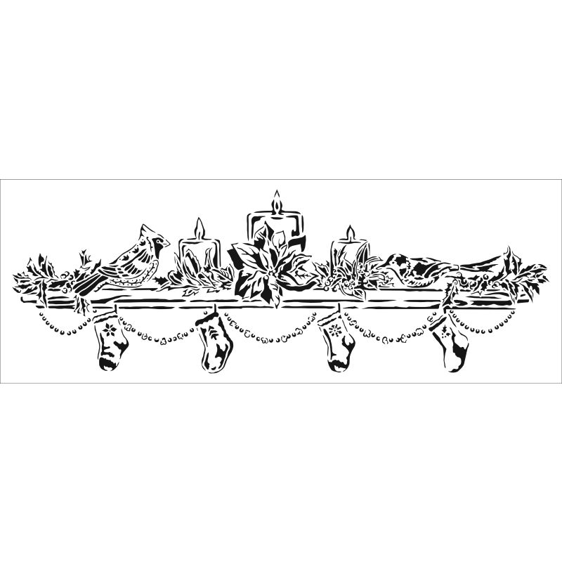 16½x6 Stencil Christmas Mantel