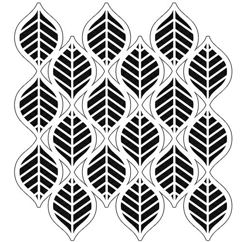 6x6 Stencil Art Deco Leaves