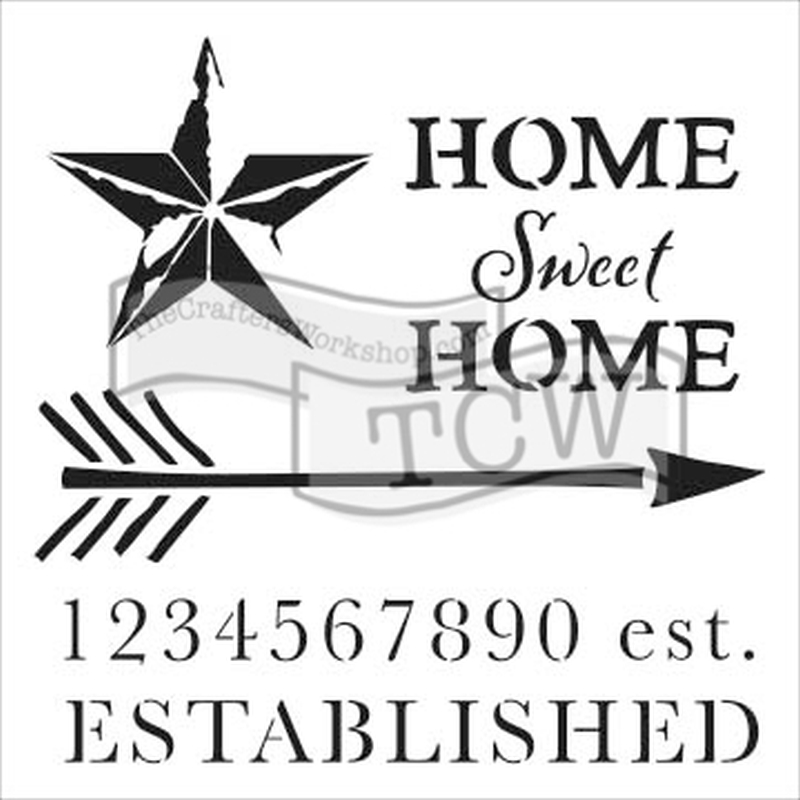 6x6 Stencil Home Sweet