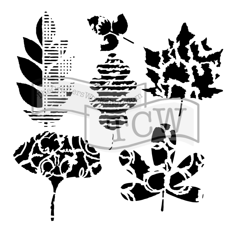 6x6 Stencil Leaf Collection