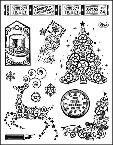 Stamp Steampunk Christmas tree