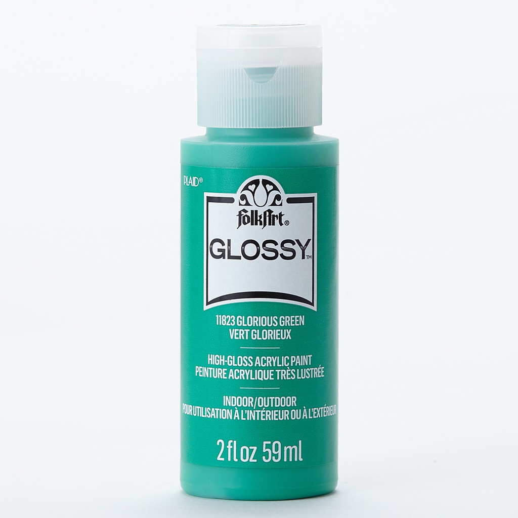 Glorious Green Folkart Glossy Acrylic Paints - 2 Oz.