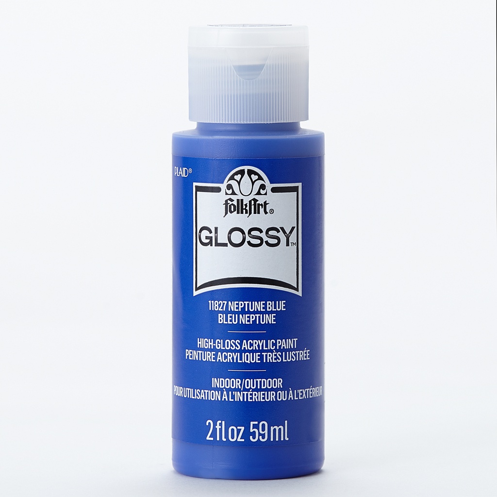 Neptune Blue Folkart Glossy Acrylic Paints - 2 Oz.