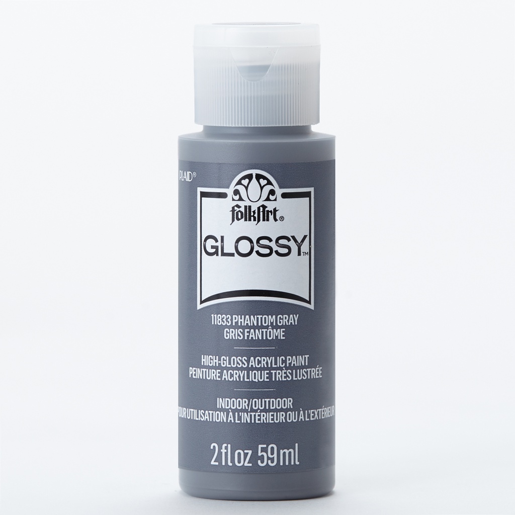 Phantom Gray Folkart Glossy Acrylic Paints - 2 Oz.