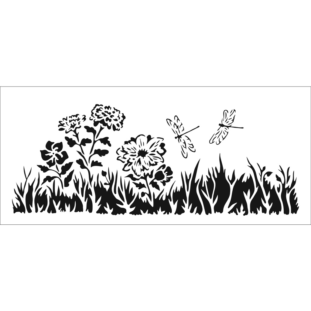 4x9 Slimline Stencil Meadow