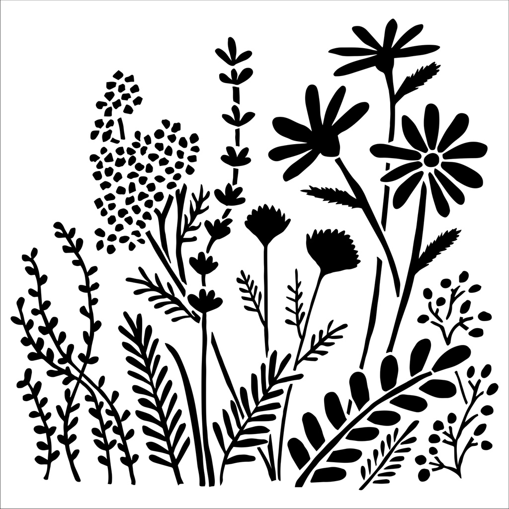 6x6 Stencil Summer Meadow