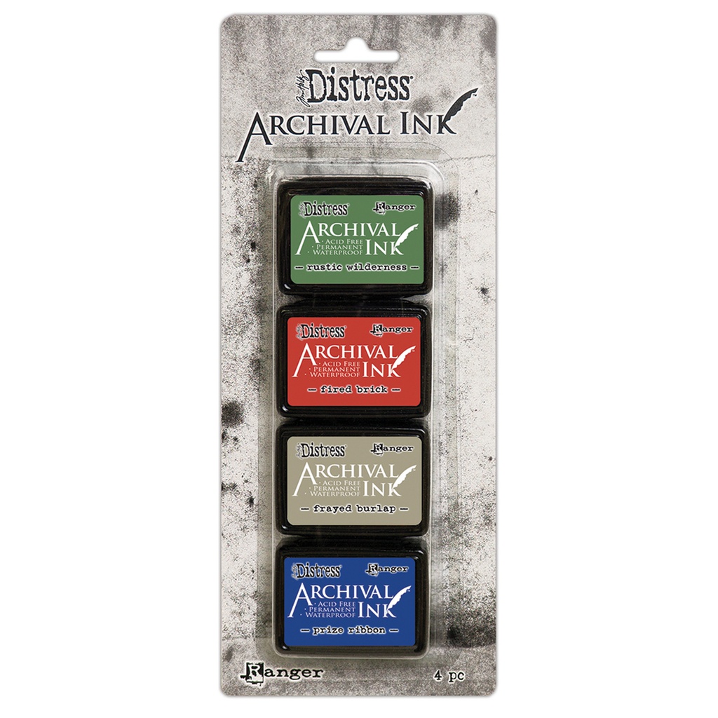 Distress Archival Mini Ink Kit 6 - Rustic Wilderness/Fired Brick/Frayed Burlap/Prize Ribbon