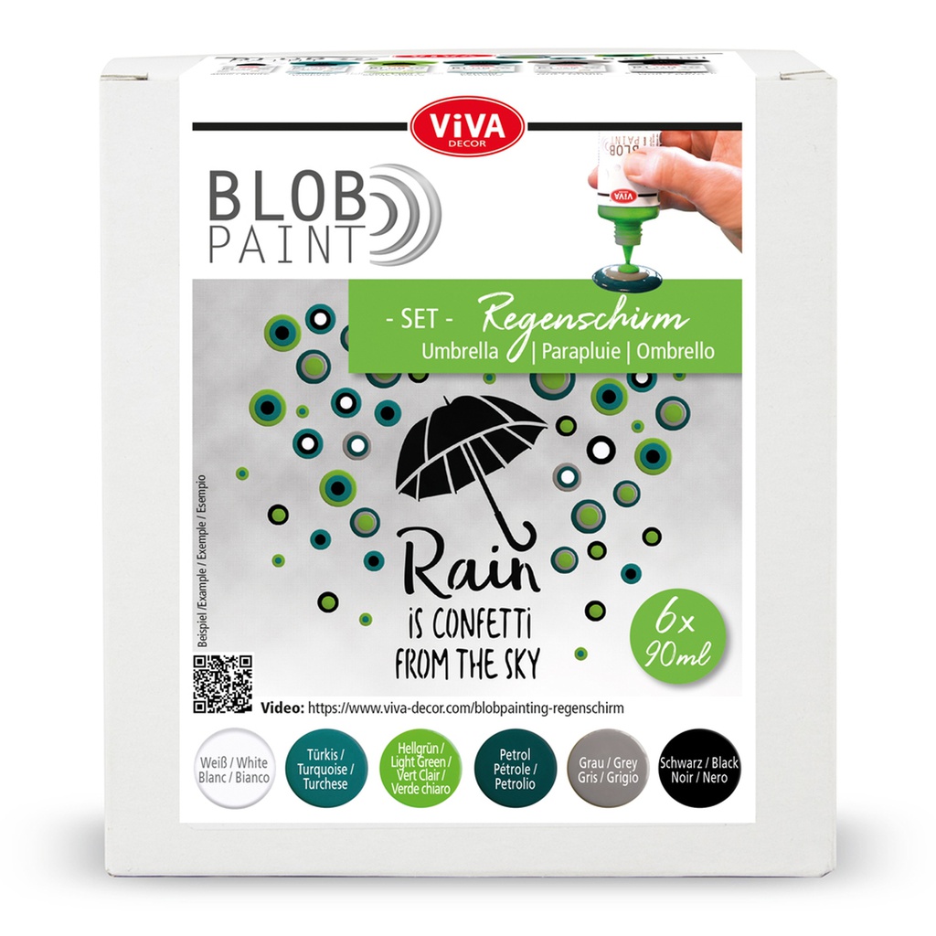 Blob Paint Kit "Umbrella" 6 Paints 6 x 90 ml 