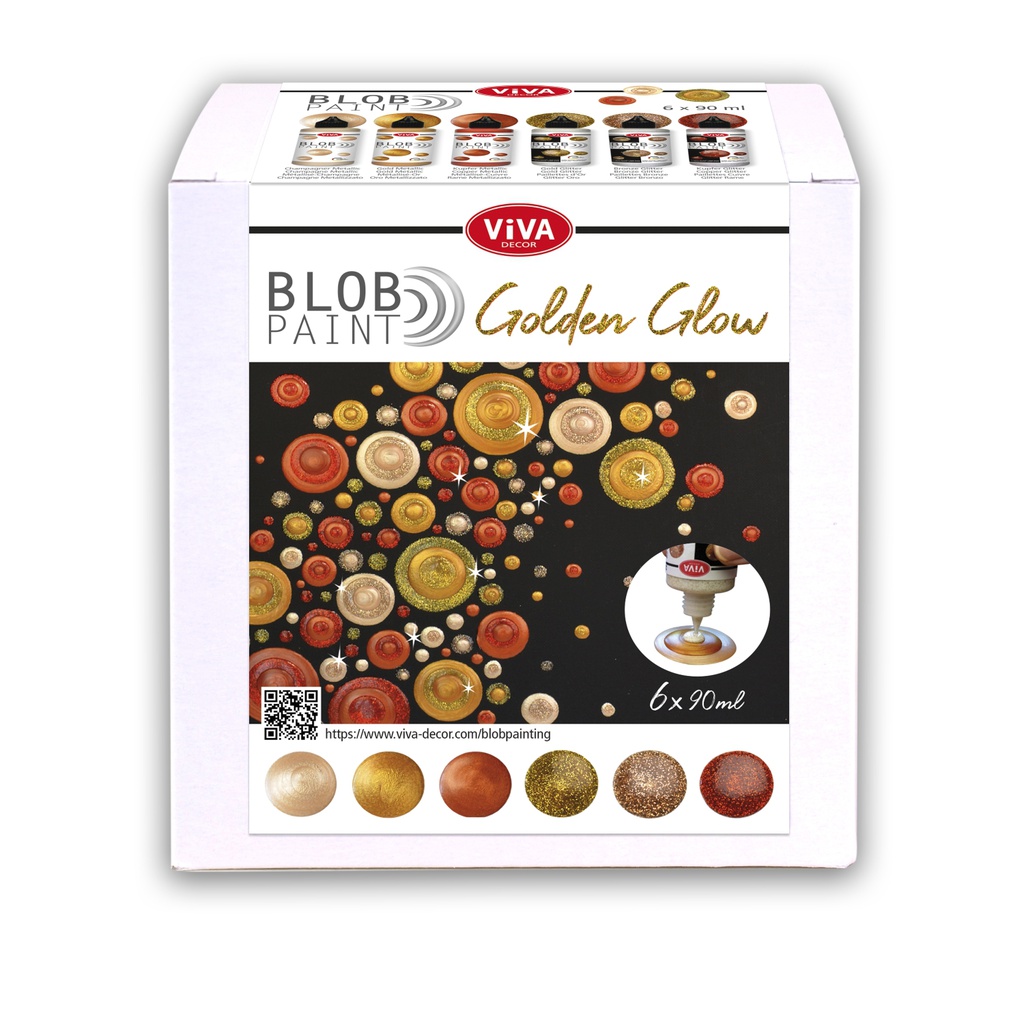 Blob Paint Kit Golden Glow 6 Paints 6 x 90 ml 