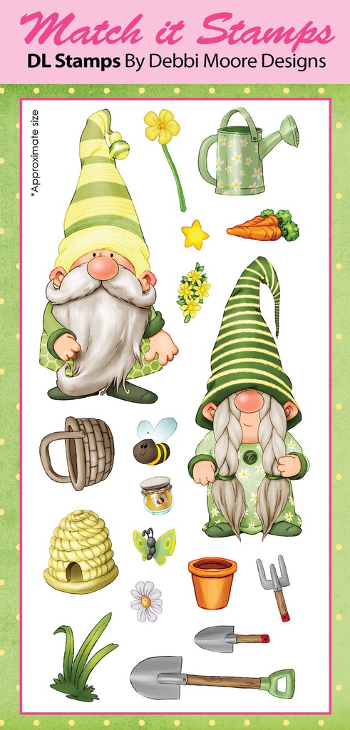 Gardening Gnomes Match It Rubber Stamp Set