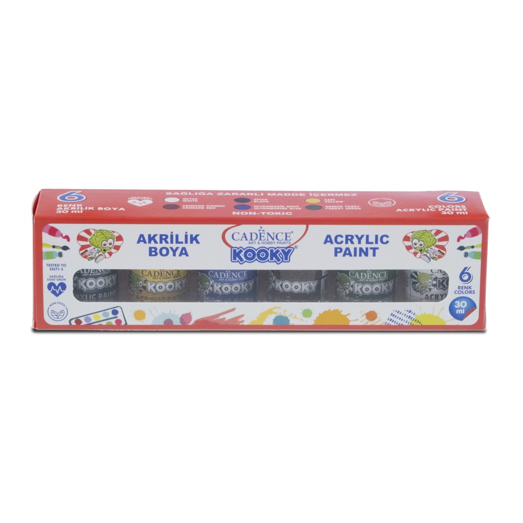 Kooky Acrylic Paint Set - 30 ml ( 6 Pieces )