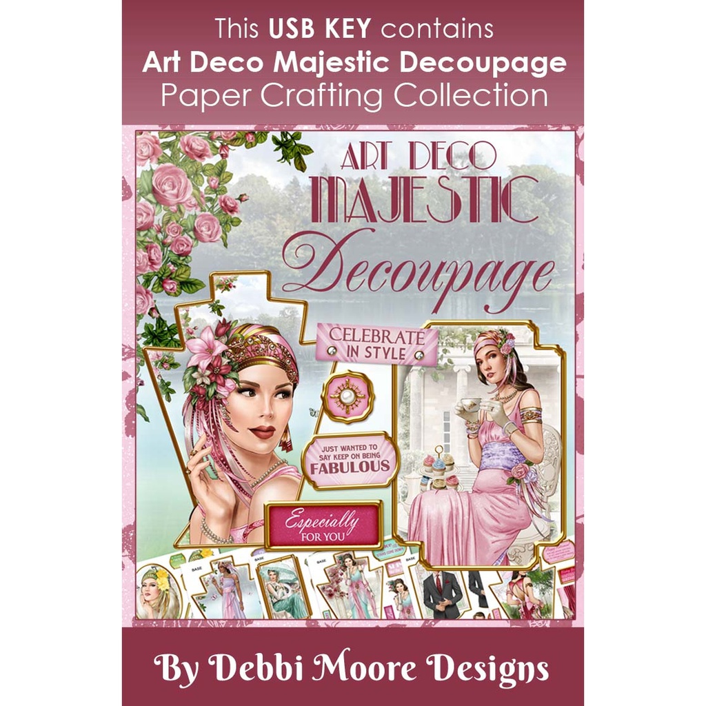 Art Deco Majestic Decoupage USB Key