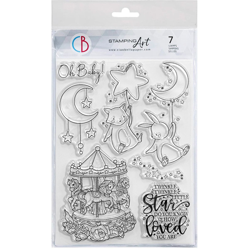 Ciao Bella Lullabys Carouse 6" x 8" Stamp Set  