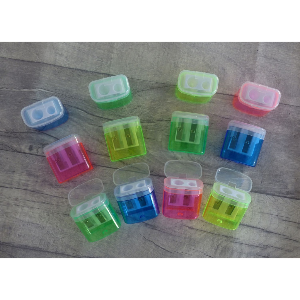 Pencil Sharpener Double Hole - single piece, random colour