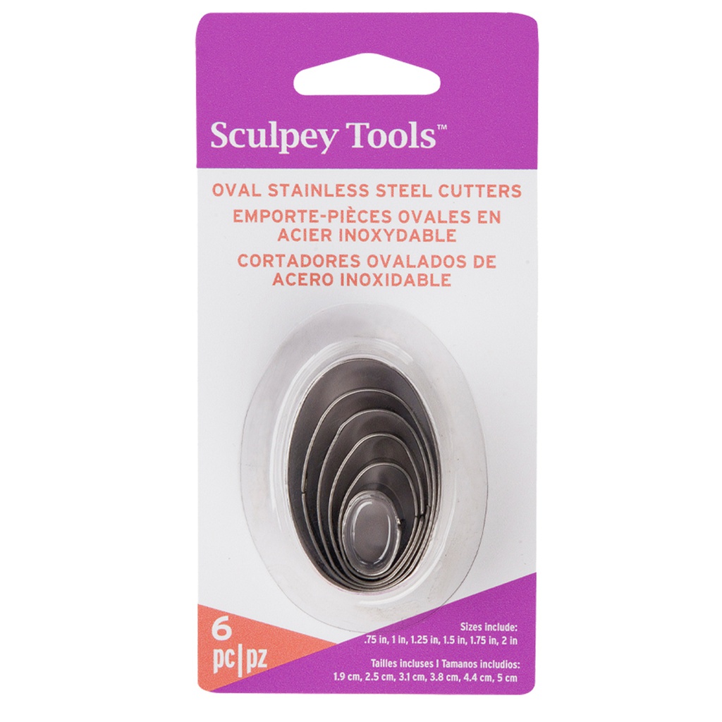 Sculpey Graduated Cutter Set: Oval, 6 pc